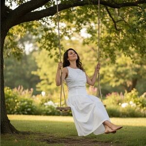 Biji Vintage 100% Cotton Drop Waist Sleeveless Maxi Dress SZ Small